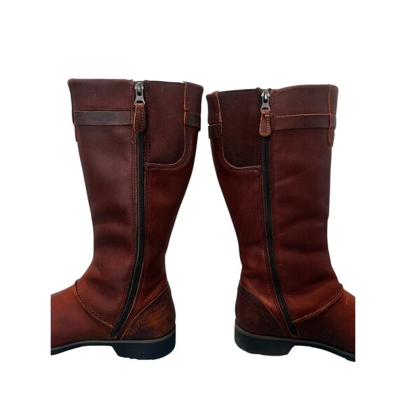 Sold Eddie Bauer Leather Tall Knee High Riding Boots 8 Women Brown Equestrian - Picture 6 of 16